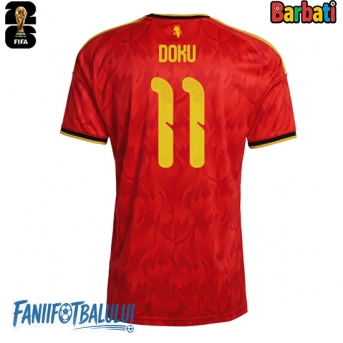 Belgia Jeremy Doku #11 Tricou Fotbal Replică Mondial 2026 Barbati Acasa